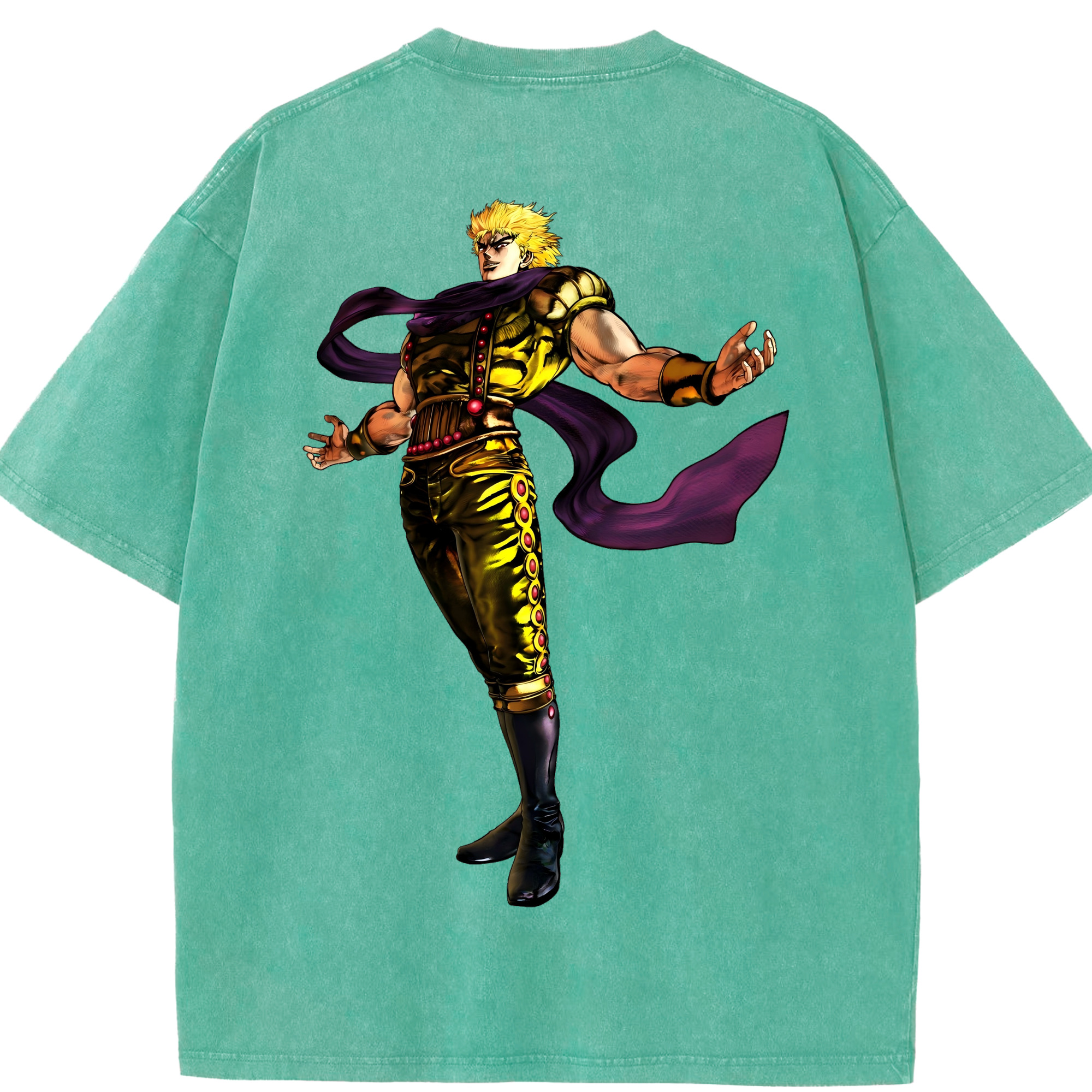 （画像用） ジョジョの奇妙な冒険 ディオ?ブランドー JoJo's Bizarre Adventure Dio Brando 綿100% ヴィンテージ風 半袖Tシャツ（背面プリント）